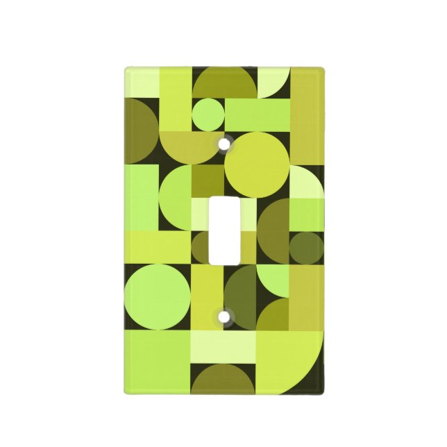Mid Century Modern Geometric Chartreuse Light Switch Cover (Front)