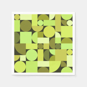Mid Century Modern Geometric Chartreuse Napkins