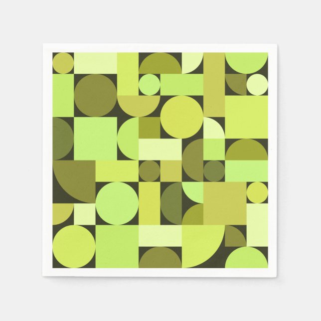 Mid Century Modern Geometric Chartreuse Napkins (Front)