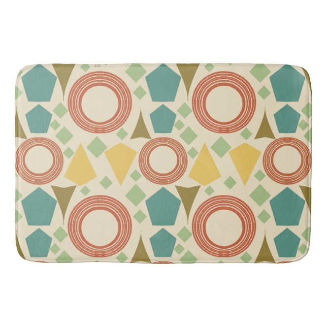 Mid Century Modern Geometric Colorful Bathmat (Front)