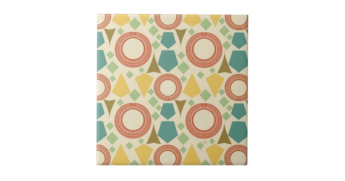 Mid Century Modern Geometric Colorful Ceramic Tile Zazzle
