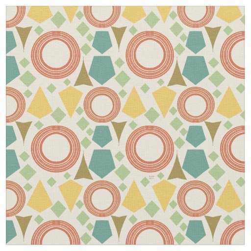 Mid Century Modern Geometric Colorful  Fabric