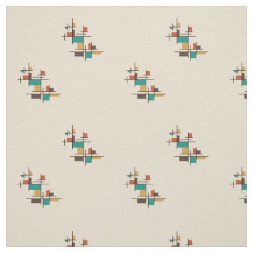 Mid Century Modern Geometric Colorful Fabric