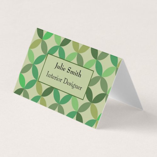 Mid century modern geometric  custom  green business card