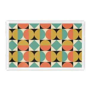 Mid Century Modern Geometric Design Acrylic Tray