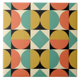 Mid Century Modern Geometric Design Ceramic Tile