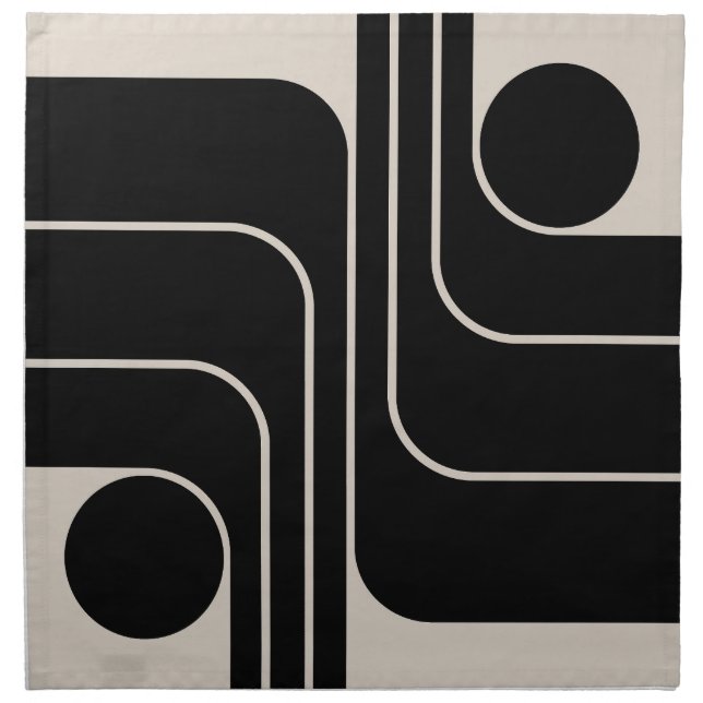 Mid Century Modern Geometric Design Cloth Napkin (Front)