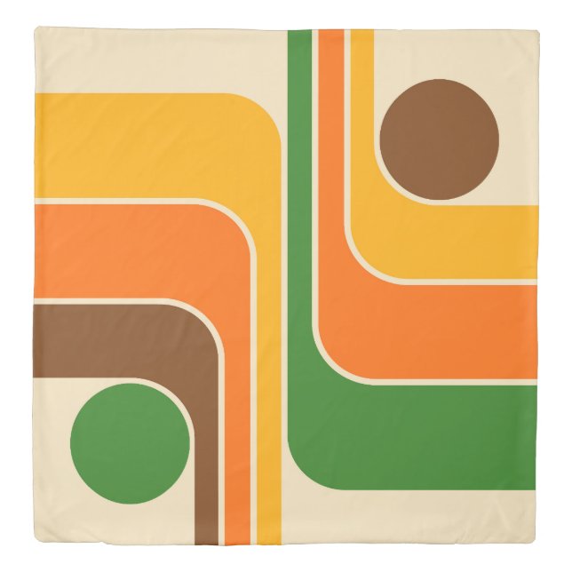 Mid Century Modern Geometric Design Duvet Cover (Front)