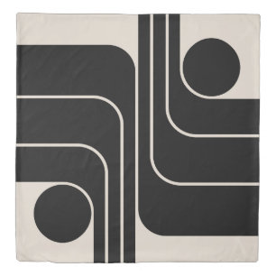 Mid Century Modern Geometric Design Duvet Cover