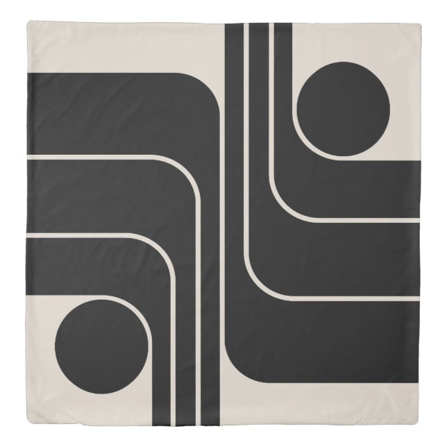 Mid Century Modern Geometric Design Duvet Cover (Front)