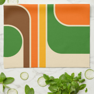Mid Century Modern Geometric Design Kitchen Towel