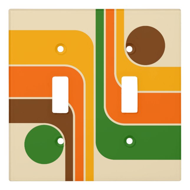 Mid Century Modern Geometric Design Light Switch Cover (Front)