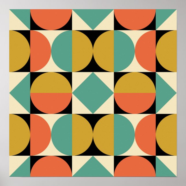 Mid Century Modern Geometric Design Poster (Front)