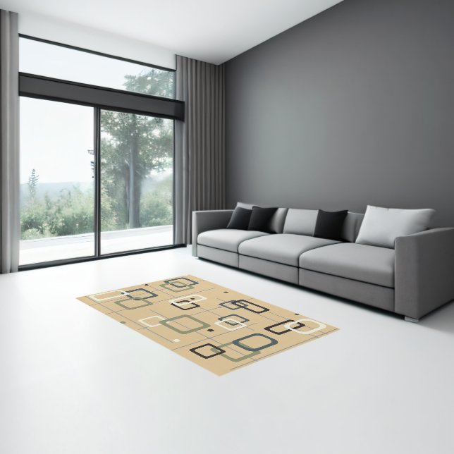 Mid-century modern geometric design rug (Insitu (Indoor 3))