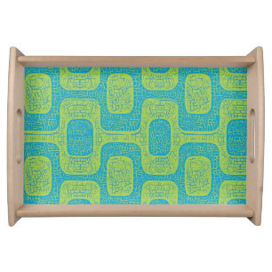 Mid-Century Modern Geometric Design Serving Tray