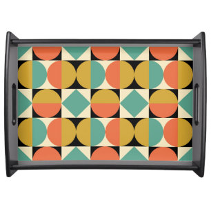 Mid Century Modern Geometric Design Serving Tray