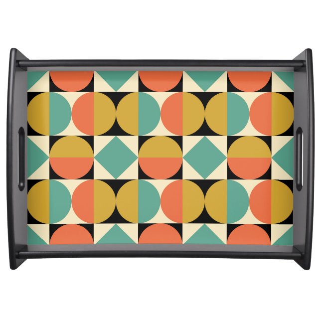 Mid Century Modern Geometric Design Serving Tray (Front)