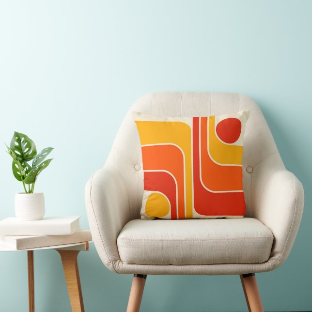 Mid Century Modern Geometric Design Throw Pillow (Chair)