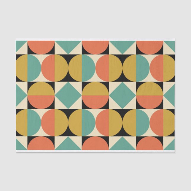 Mid Century Modern Geometric Design Tissue Paper (Front)