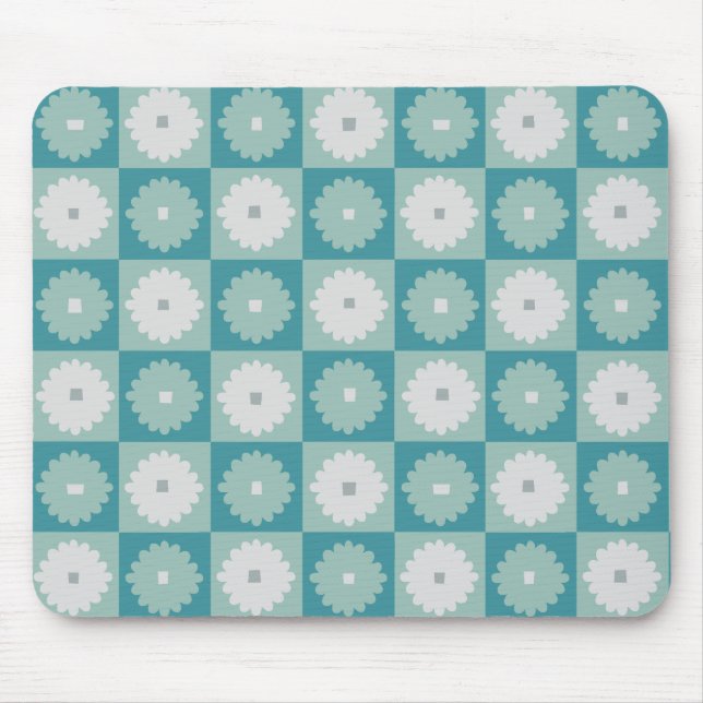 Mid Century Modern Geometric Flower Mousepad (Front)