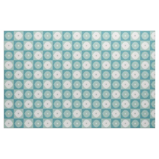 Mid Century Modern Geometric Flowers Cotton Fabric