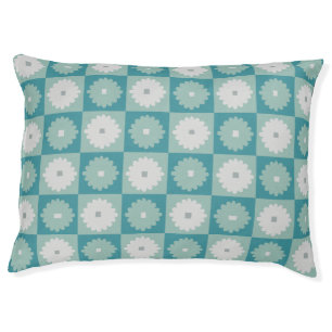 Mid Century Modern Geometric Flowers Dog Bed