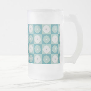 Mid Century Modern Geometric Flowers Frosted Mug