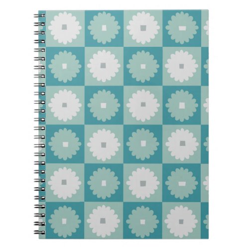 Mid Century Modern Geometric Flowers Notebook