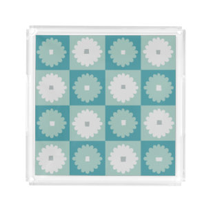 Mid Century Modern Geometric Flowers Perfume Tray