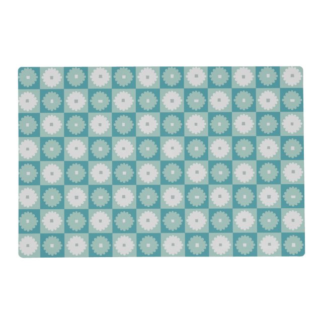 Mid Century Modern Geometric Flowers Placemat (Back)