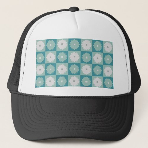 Mid Century Modern Geometric Flowers Trucker Hat