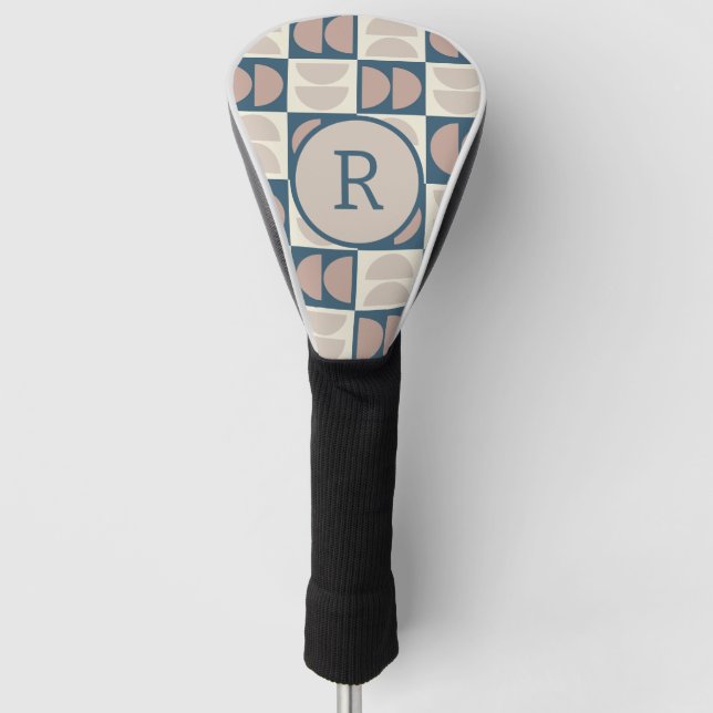 Mid century modern geometric  golf head cover (Front)