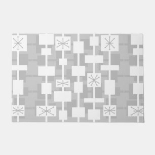 Mid Century Modern Geometric Light Gray Doormat