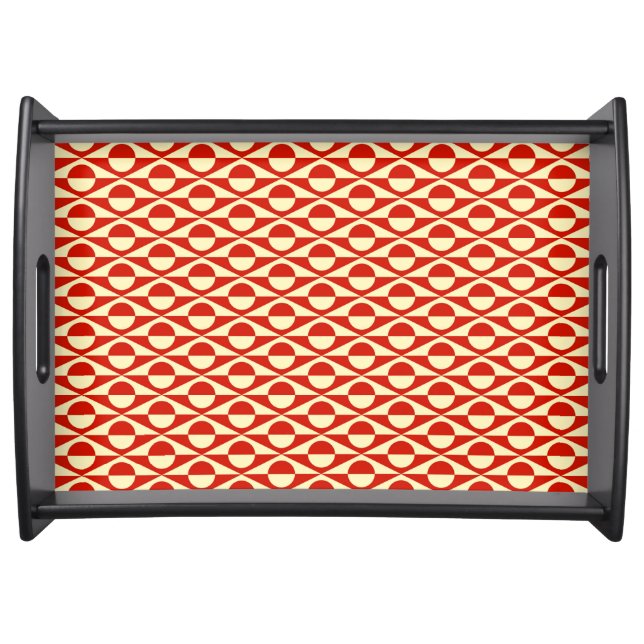 Mid-Century Modern geometric, mandarin orange Serving Tray (Front)