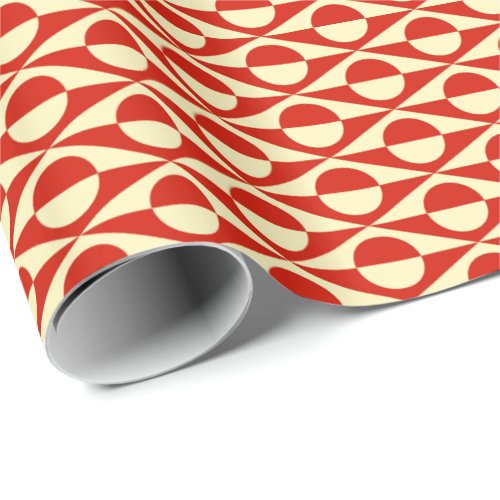 Mid_Century Modern geometric mandarin orange Wrapping Paper