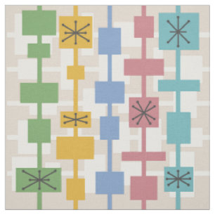 Mid Century Modern Geometric Multicolored 1 Fabric