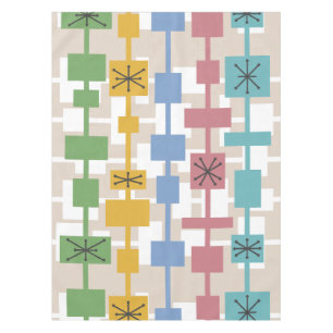 Mid Century Modern Geometric Multicolored 1 Tablecloth