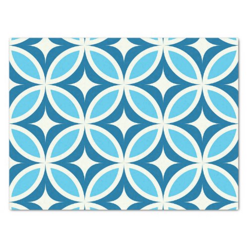 Mid century modern geometric Navy Blue  Tissue Paper