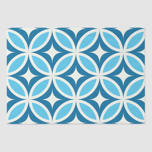 Mid century modern geometric Navy Blue  Tissue Paper (Front)