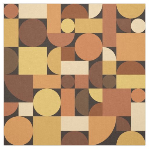 Mid Century Modern Geometric Orange Fabric