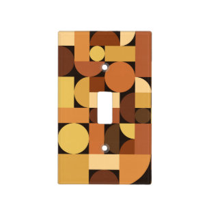 Mid Century Modern Geometric Orange Light Switch Cover