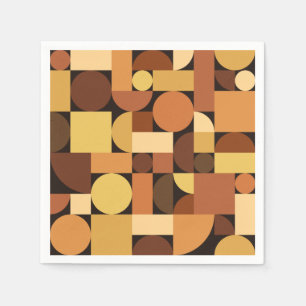 Mid Century Modern Geometric Orange Napkins