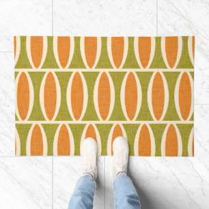 Mid Century Modern Geometric Oval Pattern Doormat