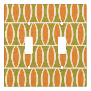 Mid Century Modern Geometric Oval Pattern Light Switch Cover
