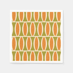 Mid Century Modern Geometric Oval Pattern Napkins