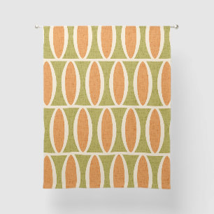 Mid Century Modern Geometric Oval Pattern Sheer Curtains