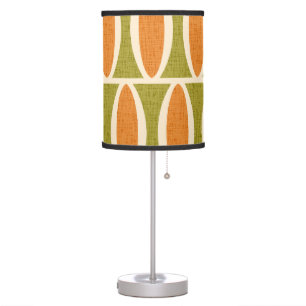 Mid Century Modern Geometric Oval Pattern Table Lamp