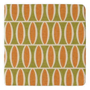 Mid Century Modern Geometric Oval Pattern Trivet