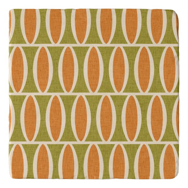 Mid Century Modern Geometric Oval Pattern Trivet (Front)