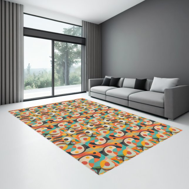 Mid Century Modern Geometric Painting, Misc Colors Rug (Insitu (Indoor 3))
